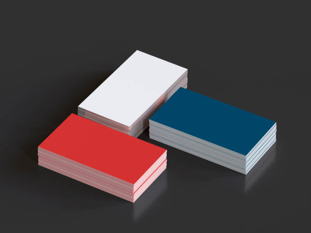 istock Colored Business cards on dark background 1209416434