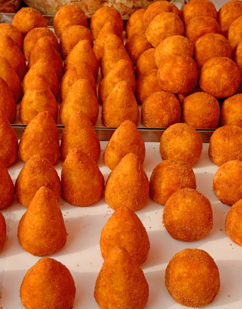 istock stuffed balls rice is a typical dish of Italy called ARANCINI in 1209416456