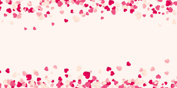 istock Happy Valentines Day background, paper red, pink and white hearts confetti. Vector illustration 1209419251