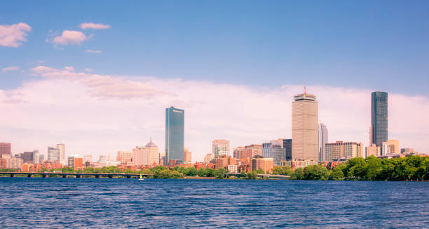 istock Panoramic Boston Cityscape Skyline over Charles River in Massachusetts 1209422581