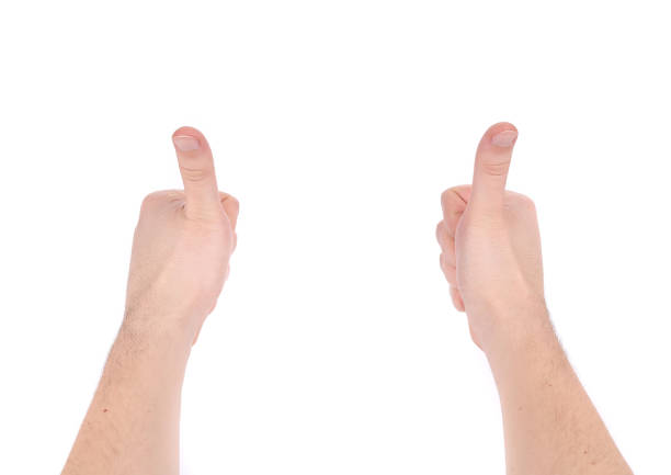 istock Man's hands show thumbs up. 1209423815