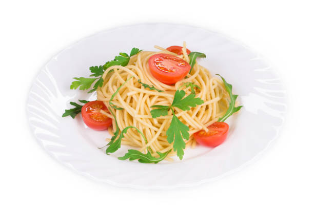 istock Tagliatelli pasta with tomatoes and basil. 1209424519