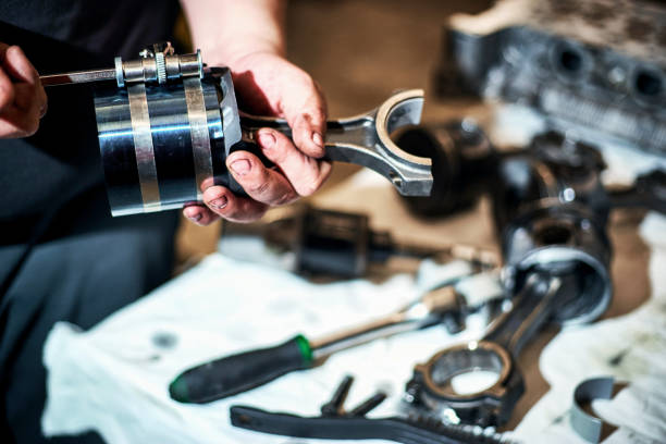istock Automotive four-cylinder engine water cooling during repair. 1209426169