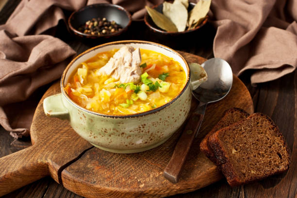 istock Traditional Russian soup shchi with  sour cabbage 1209428622