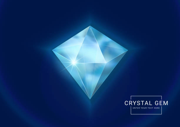 istock Fantasy crystal jewelry gems, polygon shape stone for game asset. 1209441862