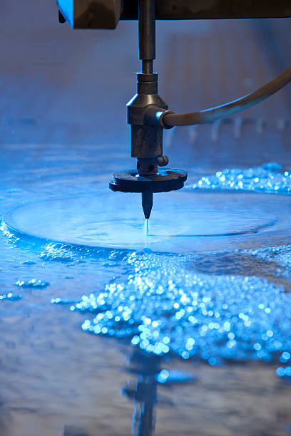 Waterjet Cutting Machine Detail stock photo