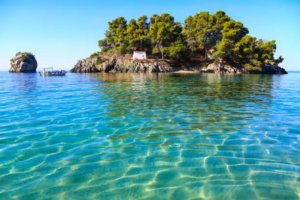 Panagia island near Parga on Ionian sea in Greece.