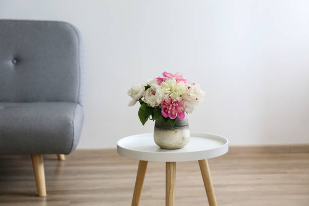 istock Flower composition with gorgeous peonies with copy space for text. 1209446123