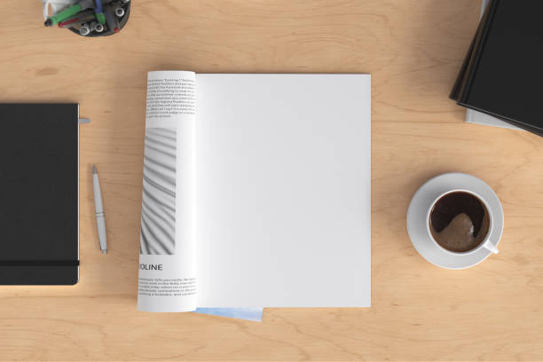 istock Blank magazine page. Workspace with magazine mock up 1209446918