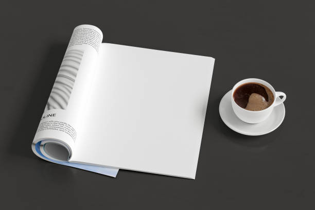 istock Blank magazine page. Workspace with magazine mock up 1209447028