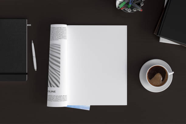 istock Blank magazine page. Workspace with magazine mock up 1209447171