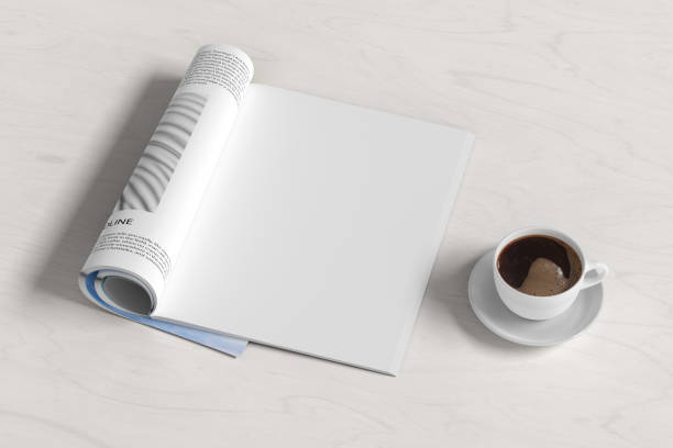 istock Blank magazine page. Workspace with magazine mock up 1209447213