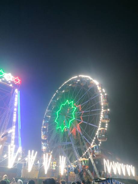 istock Amusement park at night - big ferris wheel with illumination. 1209447477