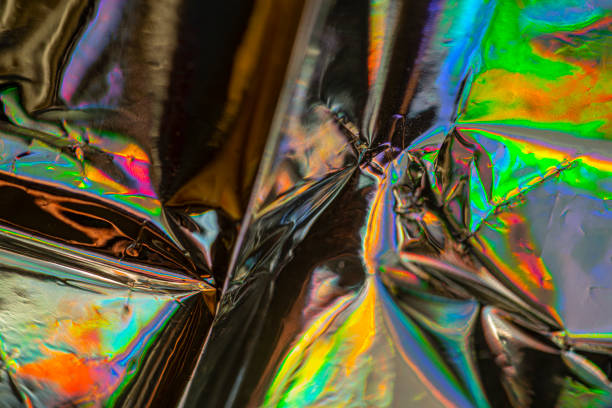 istock Aluminum foil with reflecting colors 1209460655