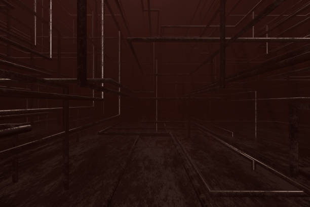 istock Abstract background of metal pipe. 3D rendering. 1209464314