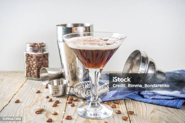 Homemade Espresso Martini Cocktail Stock Photo - Download Image Now - Martini, Espresso, Coffee - Drink