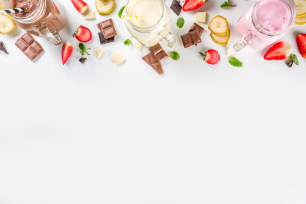 istock Set of colorful milkshakes or smoothies 1209468736