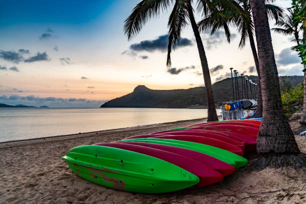 istock Catseye Beach at dawn in Hamilton Island, Australia 1209472847