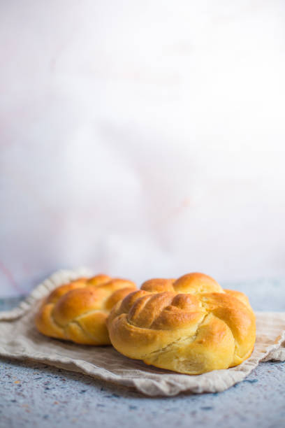istock Freshly baked bread on concrete table 1209474439