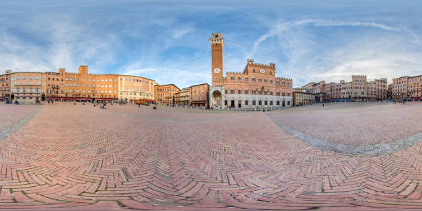 istock 360 degree Equirectangularl Panorama of Piazza del Campo, Siena 1209474588