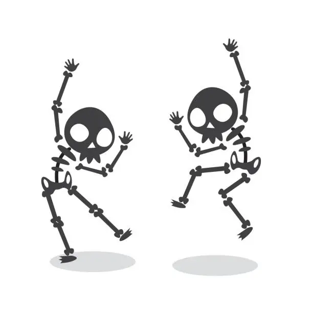 Vector illustration of spooky skeletons for halloween