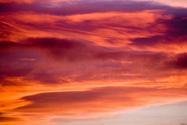 istock Red sunset sky only in December, UK 1209480958