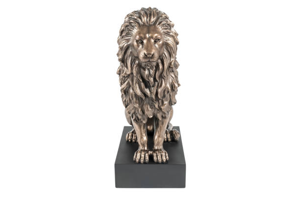 istock statue of a lion on stand 1209483027