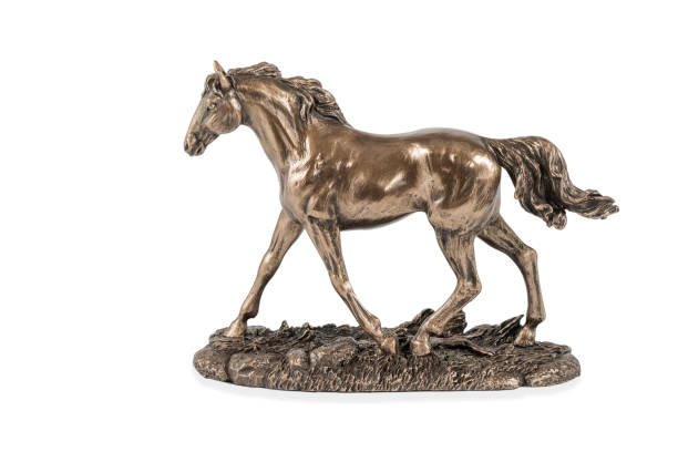 bronze statuette of a running horse