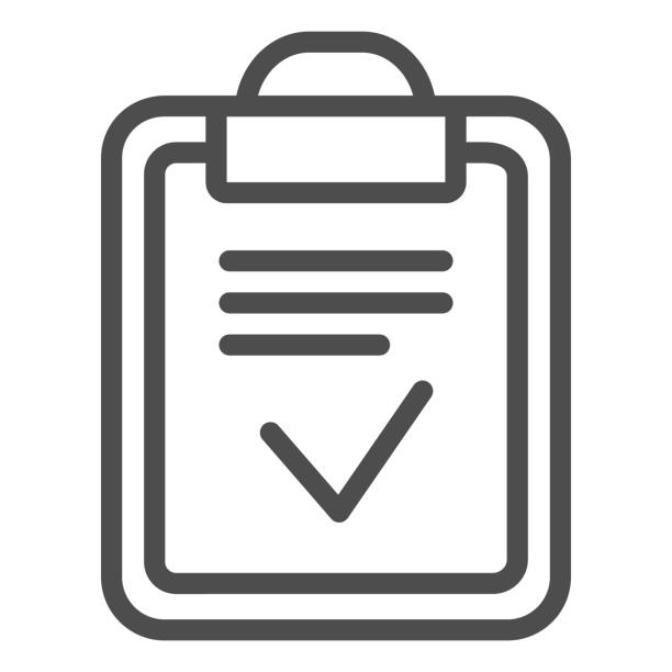 clipboard сделал значок линии. сделано список вектор иллюстрации изолированы на белом. бумага с дизайном стиля check outline, предназначенная для инт� - инструкция по эксплуатации stock illustrations