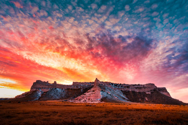 Beautiful Sunset over Scottsbluff National Monument