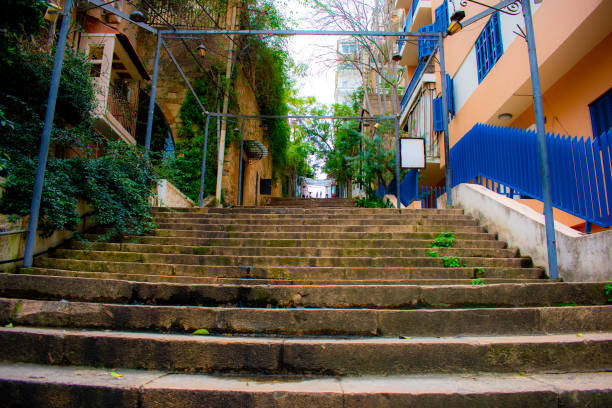 The famous Saint Nicholas stairs in the Beirut district of Gemmayze.