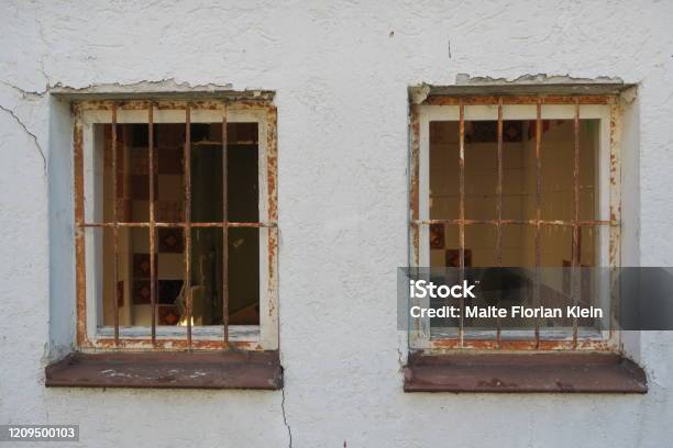 Windows With Rusted Window Grills Stock Photo - Download Image Now - Baden-Württemberg, Cluttered, Damaged