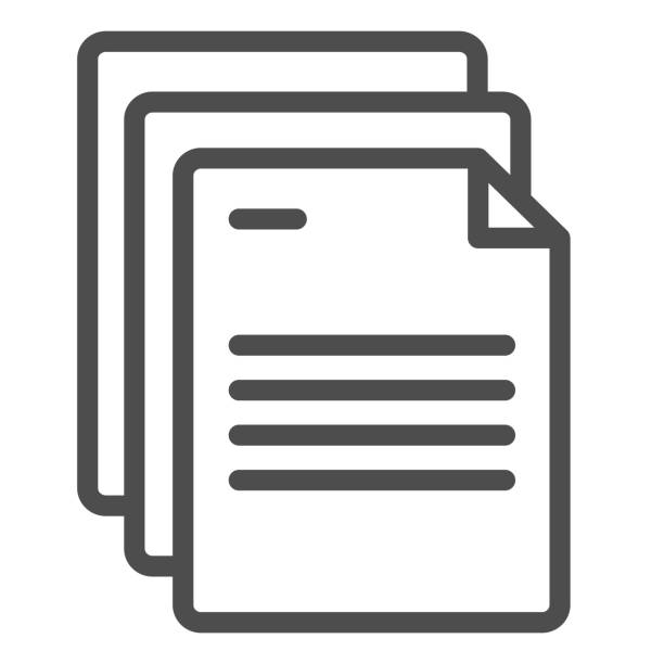 ilustraciones, imágenes clip art, dibujos animados e iconos de stock de icono de línea de documentos. ilustraciones vectoriales de páginas aisladas en blanco. las notas de office describen el diseño de estilo, diseñado para web y aplicación. - note pad notebook ring binder letter