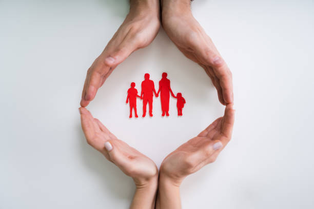 Couple Protecting Family Cutout