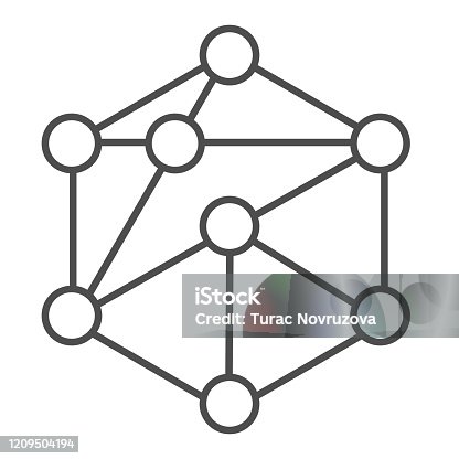 istock Cube network thin line icon. Blockchain vector illustration isolated on white. Cube structure outline style design, designed for web and app. Eps 10. 1209504194