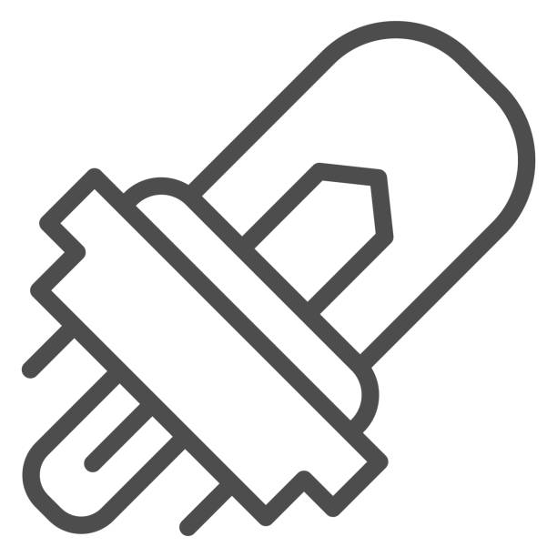 Head light lamp line icon. Automobile lightbulb vector illustration isolated on white. Auto led light outline style design, designed for web and app. Eps 10. Head light lamp line icon. Automobile lightbulb vector illustration isolated on white. Auto led light outline style design, designed for web and app. Eps 10 bayonet stock illustrations