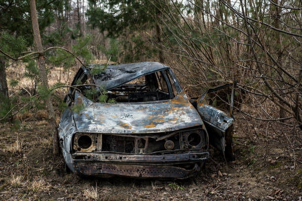 istock abandoned car burned after the accident 1209514886