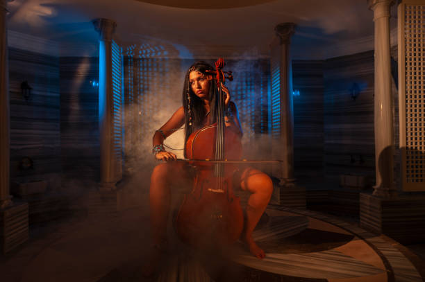 istock Woman playing cello in Turkish bath 1209515844