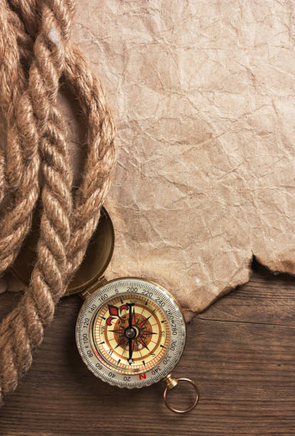istock compass, old paper and rope, still-life 1209522129
