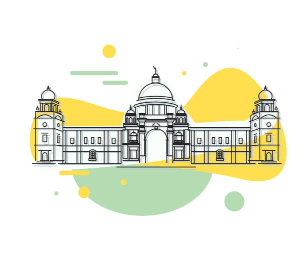 Victoria Memorial Hall - Kolkata - Abstract Illustration Victoria Memorial Hall - Kolkata - Abstract Illustration as EPS 10 File kolkata stock illustrations