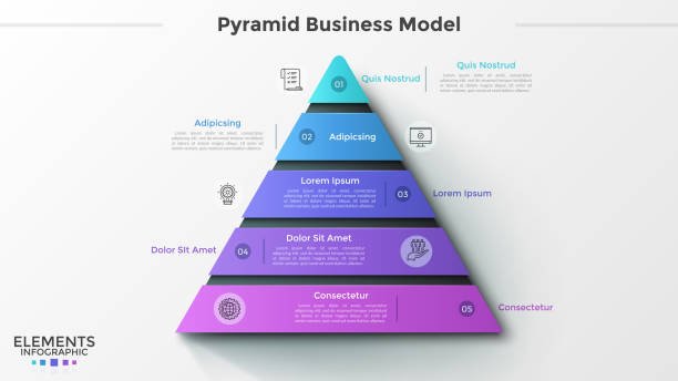 최신 인포그래픽 템플릿 - pyramid stock illustrations