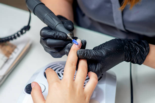 istock Women's manicure, mechanical manicure, hand care 1209528588