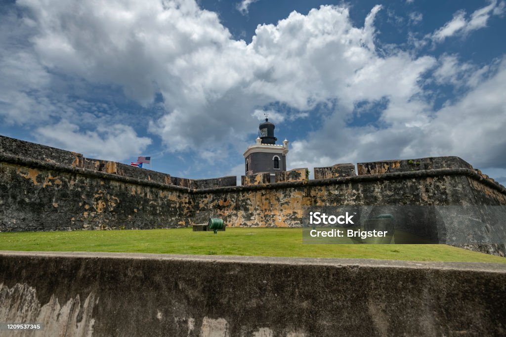 Puerto Rico - Castle I had the opportunity to visit Puerto Rico twice and was able to capture some beautiful shots. Sitting Majestically for centuries is el Castillo San Felipe De El Morro in Old San Juan. La Fortaleza - Puerto Rico Stock Photo