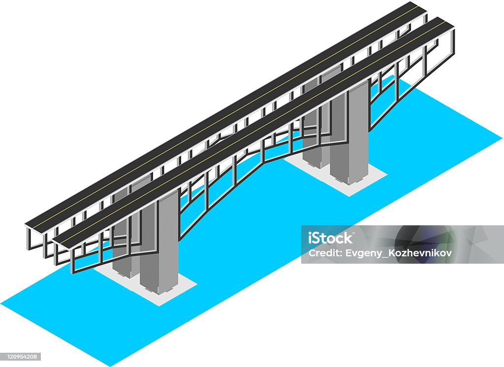 Bridge Imagedraw Isometric View Of The Bridge Isolated On A White Background Stock ...