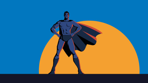 ilustrações, clipart, desenhos animados e ícones de ilustração de estoque do estilo super-herói retrô vetorial - men retro revival 1950s style comic book