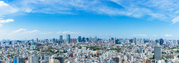 city view of roppongi and shiba from the lounge１ - mor imagens e fotografias de stock