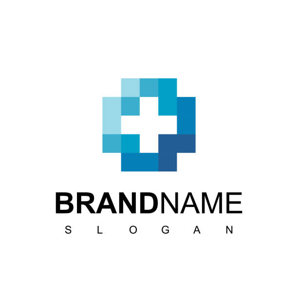 ilustrações, clipart, desenhos animados e ícones de cuidados de saúde, logotipo do hospital com símbolo cruzado - medical logos