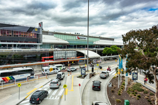Terminal building in Melbourne airport, Australia.
