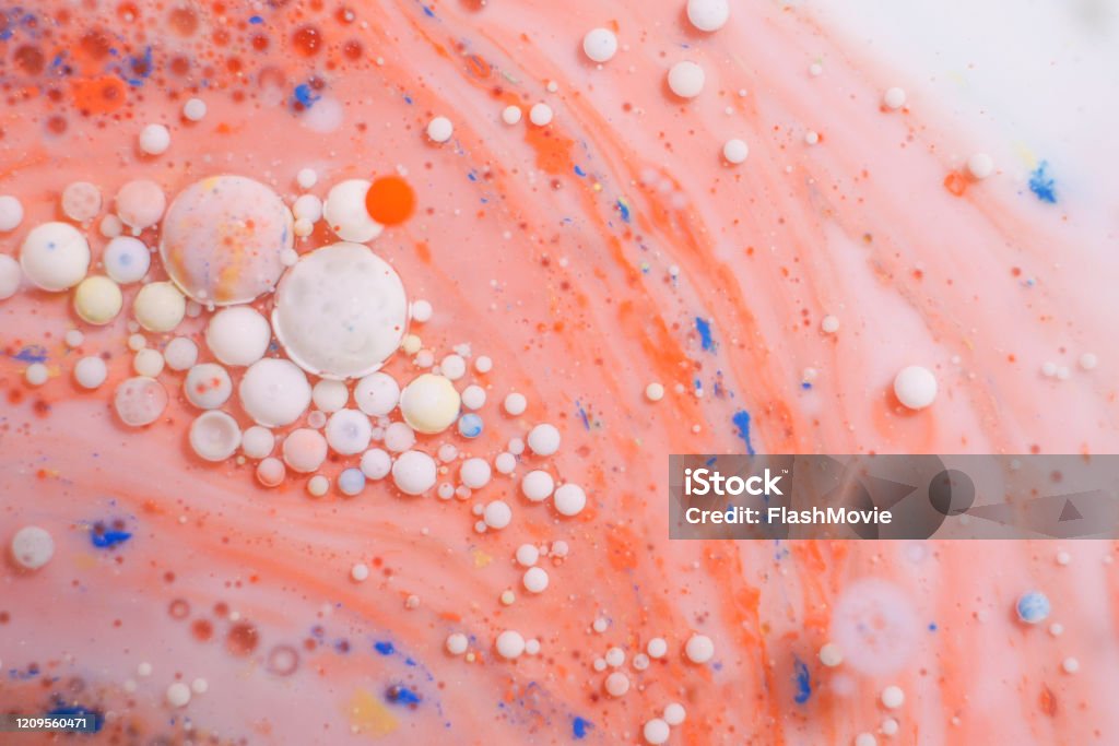 Bubbling Ink Texture Colourful Acrylic Bubblesabstract Ink Design Template Mixed Texture ...