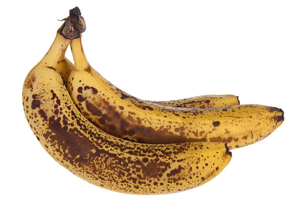 istock Over-ripe bananas isolated on white 120956220